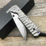 Chris Reeve LDT 21 Damascus Titanium Handle