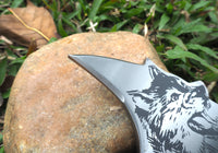 Outdoor Mountain Camping Axe Wolf Carved Wood Handle