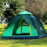 Camping Tent Double Layer 3-4 Person Quick Automatic Opening Green Tent A02