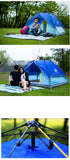 Camping Tent Double Layer 3-4 Person Quick Automatic Opening Green Tent A02