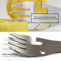 Others Spork (Spoon & Fork) Combination with Bottle Opener Knife Saw A01