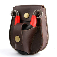 Outdoor Sports Steel Ball Package Leather Slingshot Bag Black Brown