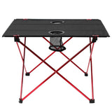 Table Portable Folding Desk Camping Outdoor Picnic Cup Holder A02