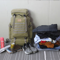 Backpack 60L Large Military Bag Canvas